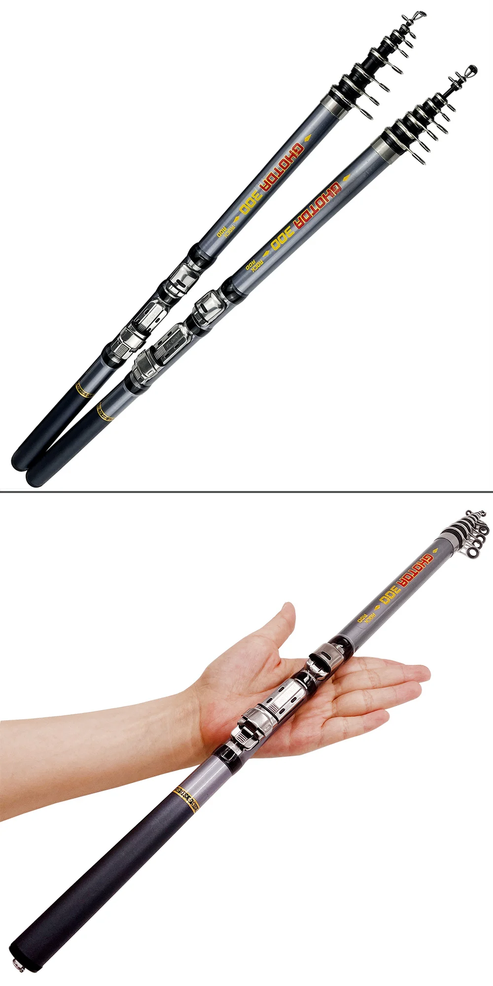 Fishing Rod Ultra-light 1.5-3.0m Rock Telescopic Carbon Fiber Portable Mini Spinning Rod
