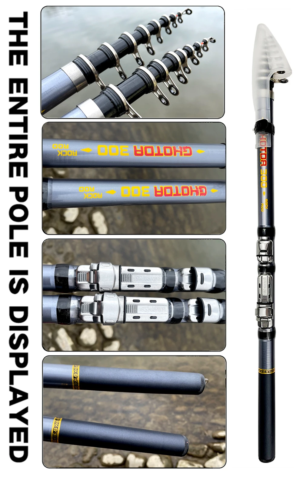 Fishing Rod Ultra-light 1.5-3.0m Rock Telescopic Carbon Fiber Portable Mini Spinning Rod