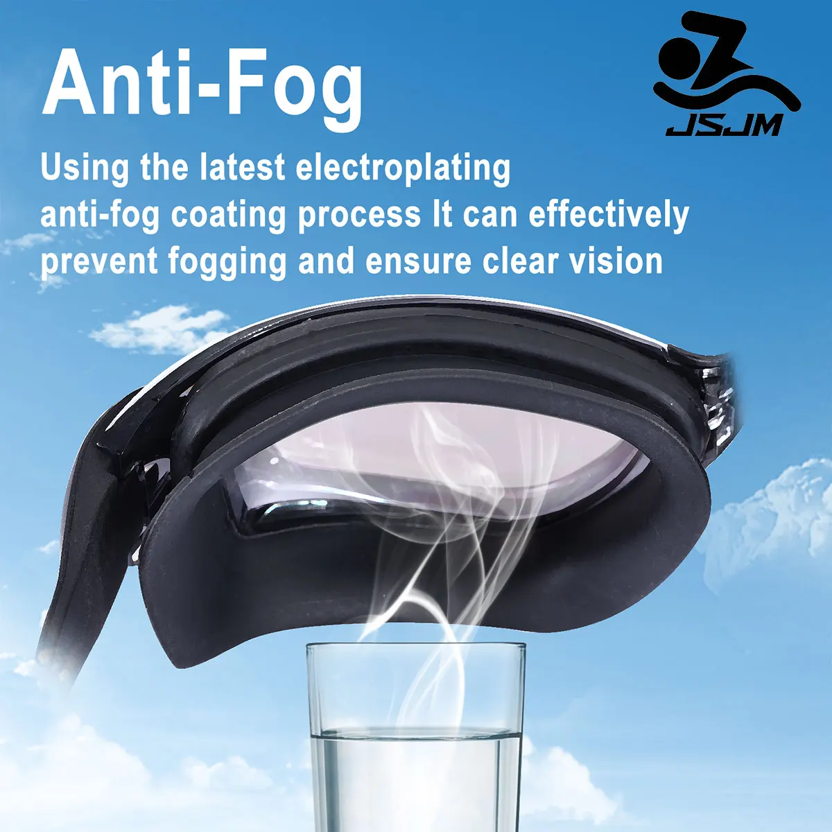JSJM New Professional Adult Anti-fog UV Protection Lens Men Women Swimming Goggles Waterproof Adjustable Silicone Swim Glasses