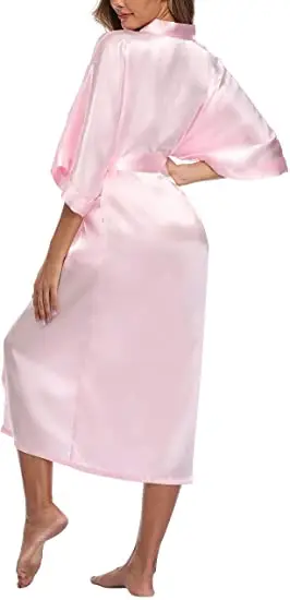 Sexy women extra long bathrobe Silky Satin robe Charming Women's Lengthened Casual Bathrobe Long Sleeved Robe Homewear