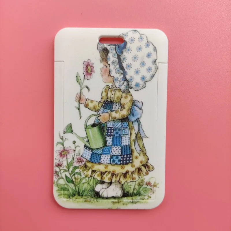 Fashion Cartoon Girls Name Card Holder Men Boys Lanyard ID Card Cover Pass Mobile Phone Card Badge Holder