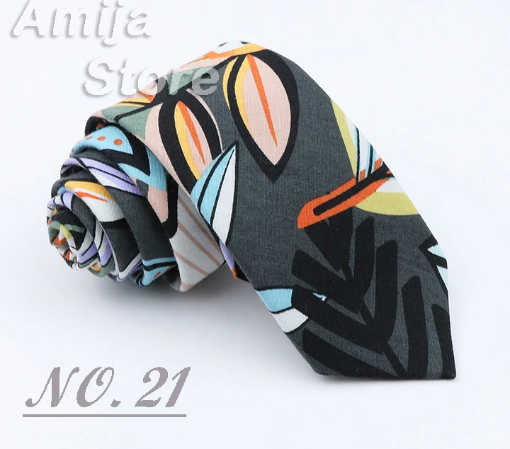 Brand New Floral Print Tie For Men Women Skinny Cotton Necktie For Wedding Casual Man's Neckties Classic Suits Flower Cravat