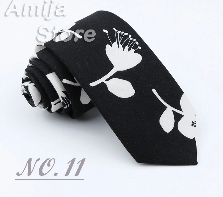 Brand New Floral Print Tie For Men Women Skinny Cotton Necktie For Wedding Casual Man's Neckties Classic Suits Flower Cravat