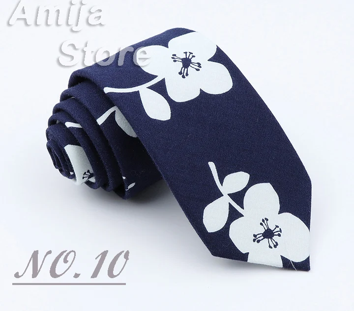 Brand New Floral Print Tie For Men Women Skinny Cotton Necktie For Wedding Casual Man's Neckties Classic Suits Flower Cravat