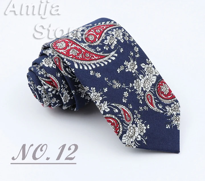 Brand New Floral Print Tie For Men Women Skinny Cotton Necktie For Wedding Casual Man's Neckties Classic Suits Flower Cravat