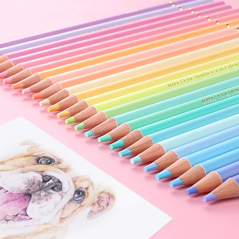 Brutfuner Macaron 12/24/50/72Colors Professional Pastel Oil Colored Pencils Coloring Drawing Pencils Candy Color Pencil Supplies