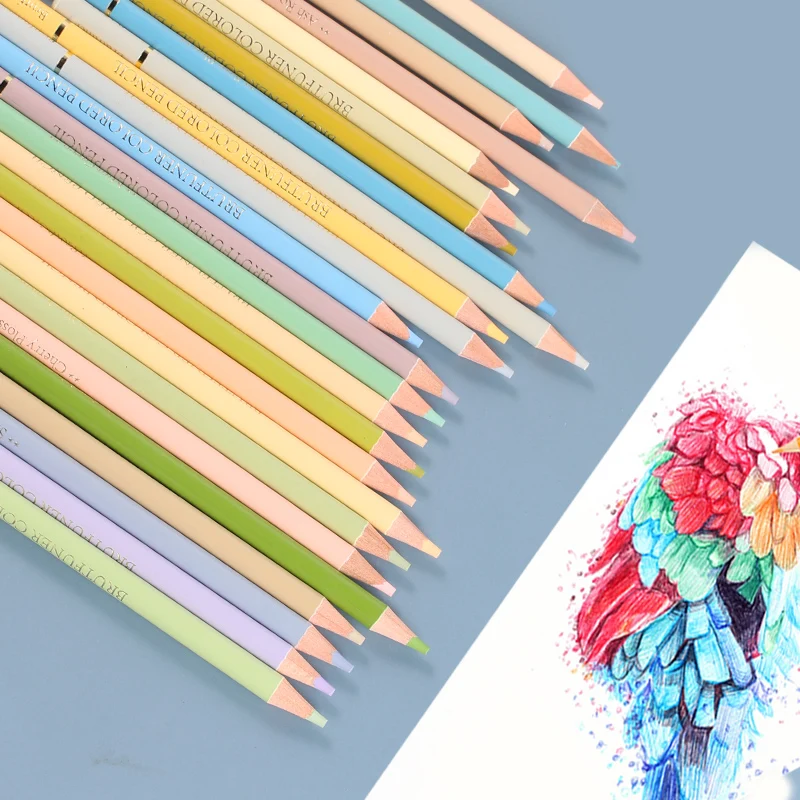 Brutfuner Macaron 12/24/50/72Colors Professional Pastel Oil Colored Pencils Coloring Drawing Pencils Candy Color Pencil Supplies