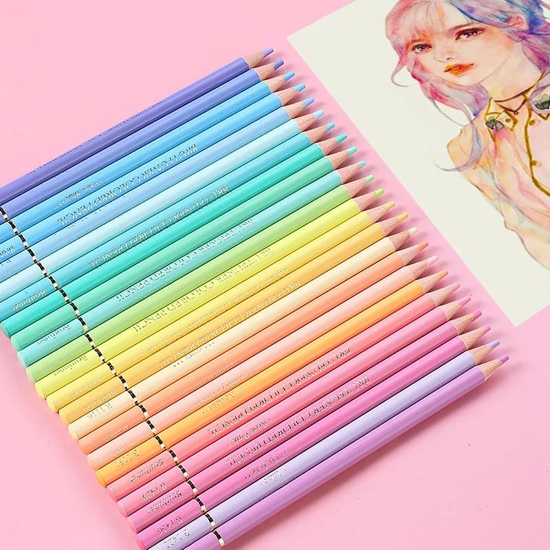 Brutfuner Macaron 12/24/50/72Colors Professional Pastel Oil Colored Pencils Coloring Drawing Pencils Candy Color Pencil Supplies