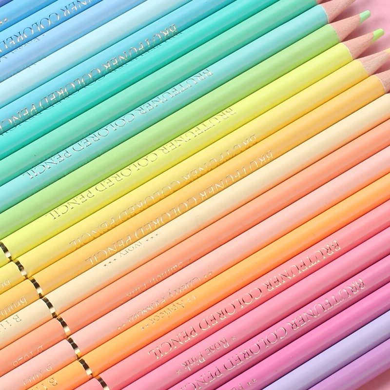 Brutfuner Macaron 12/24/50/72Colors Professional Pastel Oil Colored Pencils Coloring Drawing Pencils Candy Color Pencil Supplies
