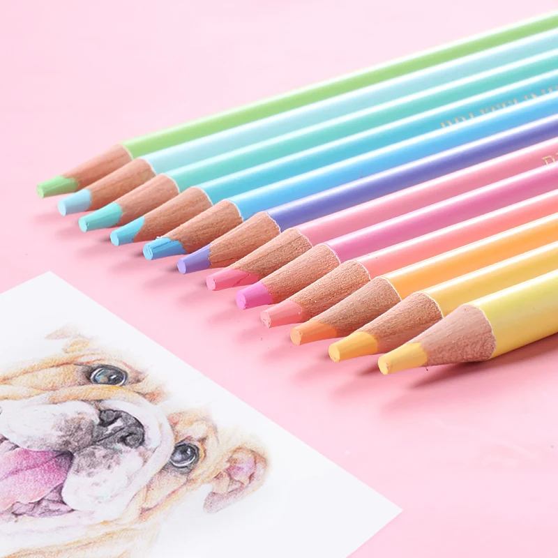 Brutfuner Macaron 12/24/50/72Colors Professional Pastel Oil Colored Pencils Coloring Drawing Pencils Candy Color Pencil Supplies