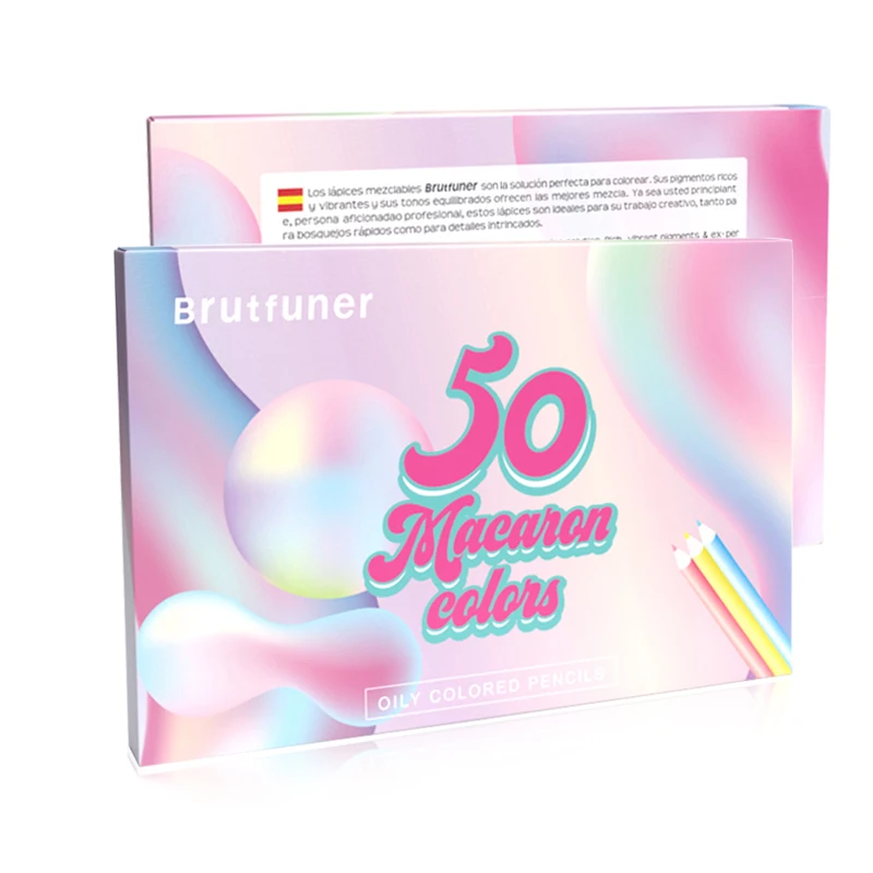 Brutfuner Macaron 12/24/50/72Colors Professional Pastel Oil Colored Pencils Coloring Drawing Pencils Candy Color Pencil Supplies