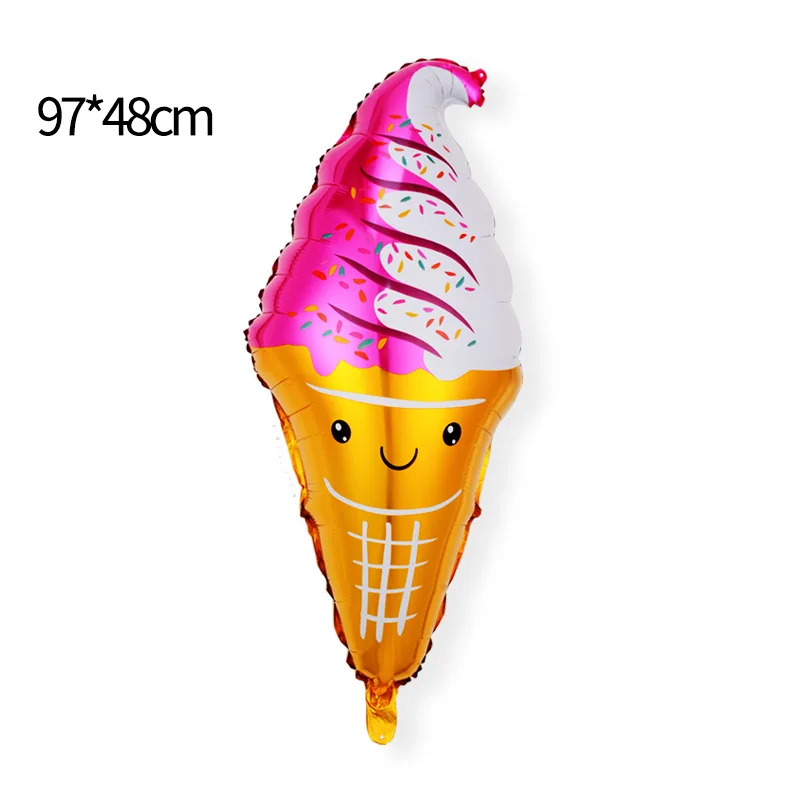 Summer Children's Ice Cream Party Decorative Products Ice Cream Sweet Cartridge Popsicle Sundae Alien Aluminum Balloon