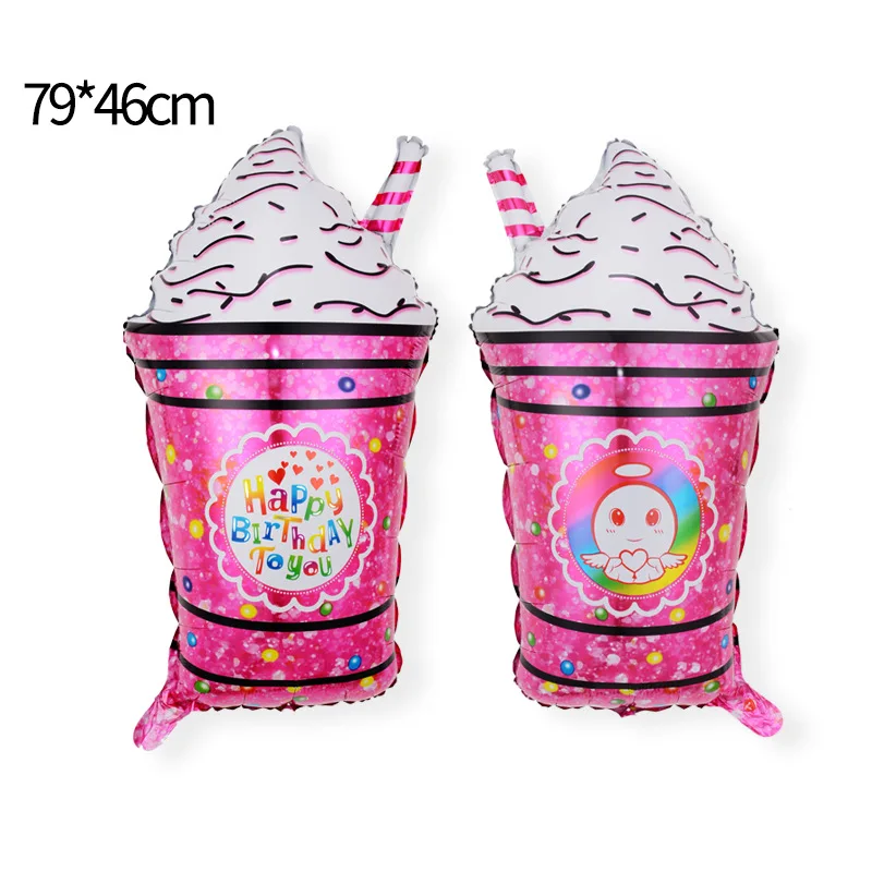 Summer Children's Ice Cream Party Decorative Products Ice Cream Sweet Cartridge Popsicle Sundae Alien Aluminum Balloon