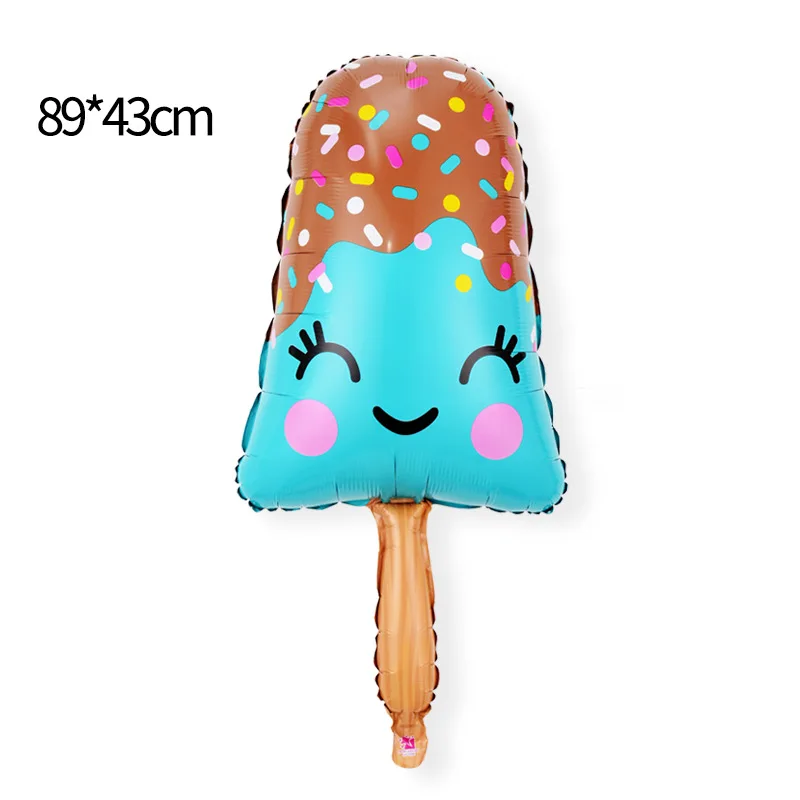 Summer Children's Ice Cream Party Decorative Products Ice Cream Sweet Cartridge Popsicle Sundae Alien Aluminum Balloon
