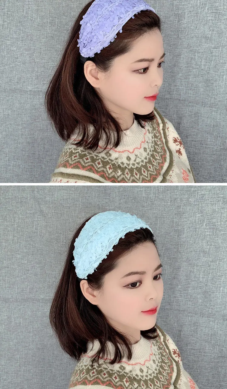 Women's Wide Brim Hair Band Toothed Non-Slip Head Band Cover Gray Hair Washing Face Hair Band Mother Hair Accessories Headbands