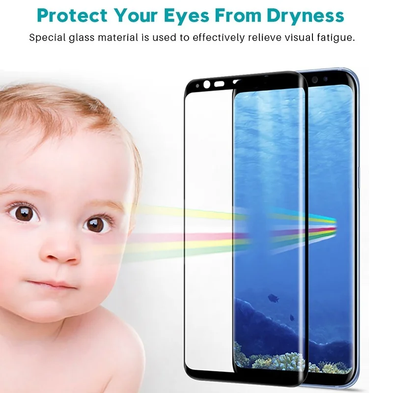 9D Curved Tempered Glass Film For Samsung Galaxy Note 8 9 S9 S8 Plus S7 Edge Screen Protector For Samsung S10 5G S10 Plus S10E