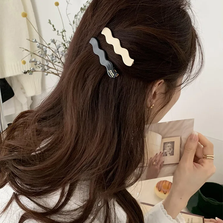 Korean wave hairpin female side word clip 2022 net red new acrylic sheet duckbill clip bangs clip hair clips for women