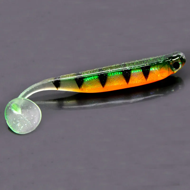 2pcs/lot 7cm/9cm 2g/5g Wobbler Fishing Lure Rainbow Shiner Bait T Tail Bionic Soft Silicon Artificial Realistic Fishing Tackle