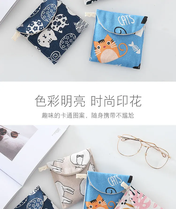 Women Small Cosmetic Bag Set Zipper Girls Mini Sanitary Napkins Makeup Lipstick Bags Travel Earphone Coin Organizer Pouch Bags