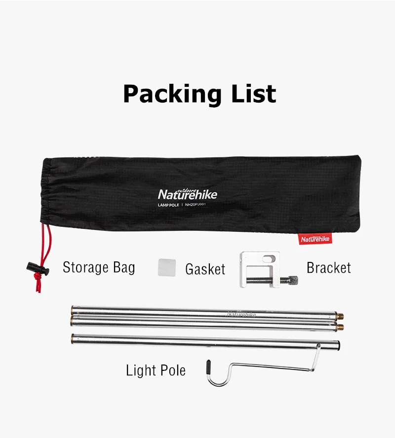 Naturehike Lantern Hanger Outdoor Travel Lamp Stand Folding Tent Light Pole Lamp Hanger Portable Camping Equipment Lantern Stand