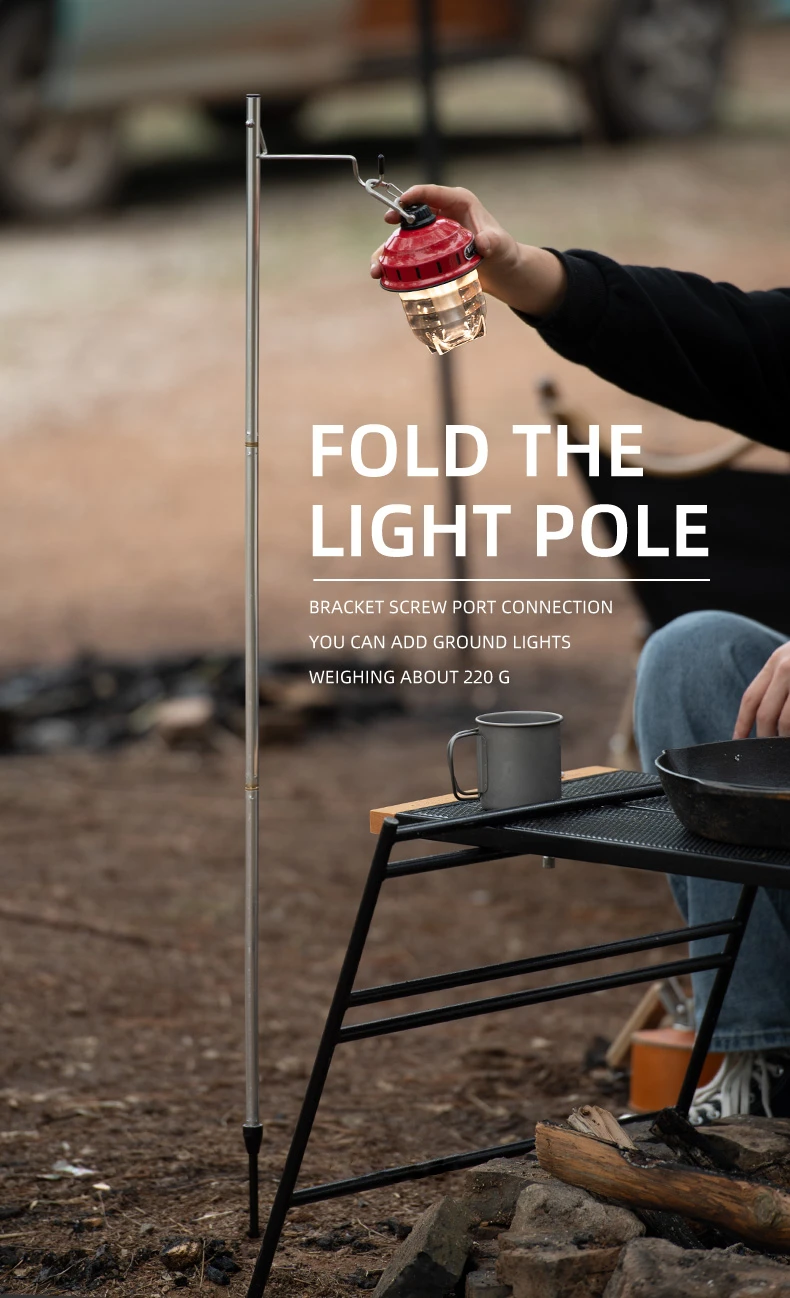 Naturehike Lantern Hanger Outdoor Travel Lamp Stand Folding Tent Light Pole Lamp Hanger Portable Camping Equipment Lantern Stand