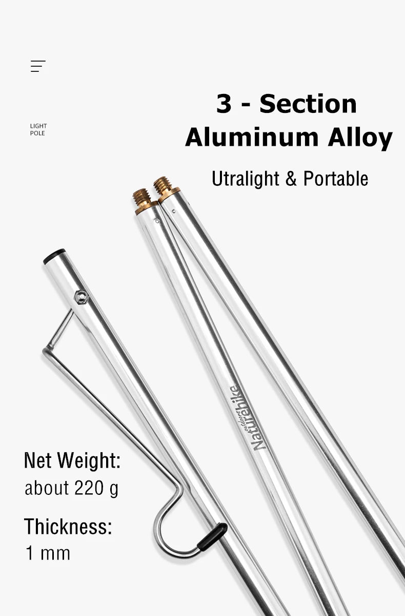 Naturehike Lantern Hanger Outdoor Travel Lamp Stand Folding Tent Light Pole Lamp Hanger Portable Camping Equipment Lantern Stand