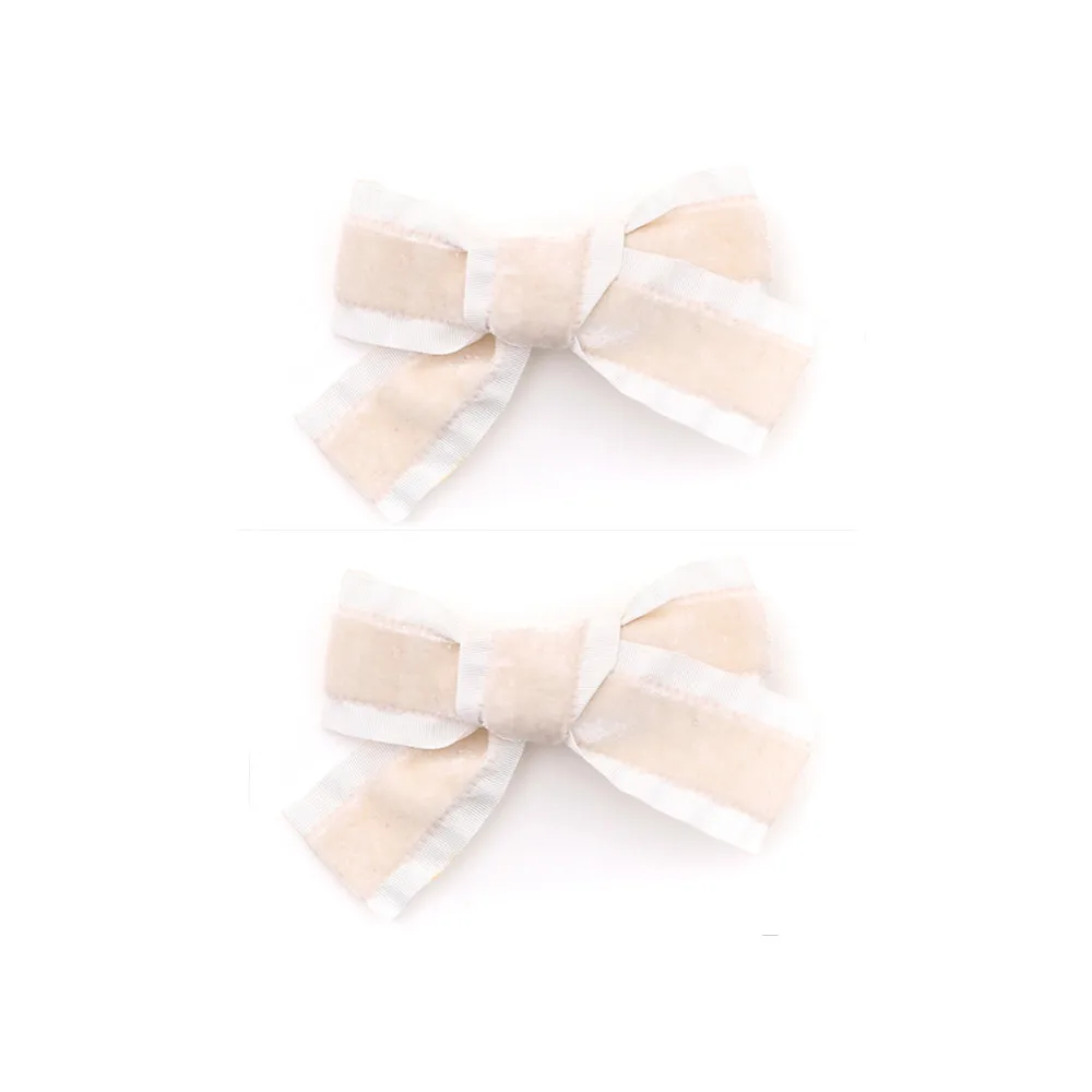 Fashion New ruffle velvet Hair Accessories Hairband bow scruchy large clips girls Headband With Tie band