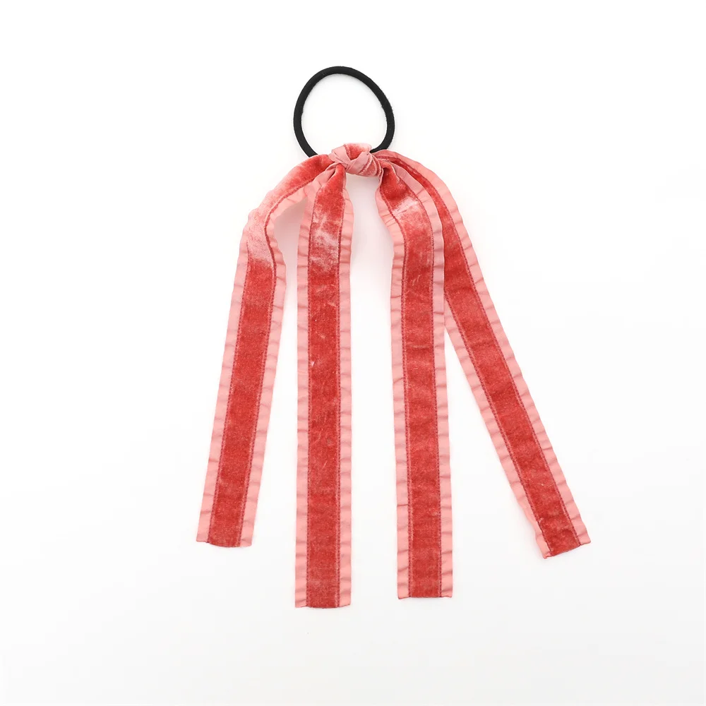 Fashion New ruffle velvet Hair Accessories Hairband bow scruchy large clips girls Headband With Tie band