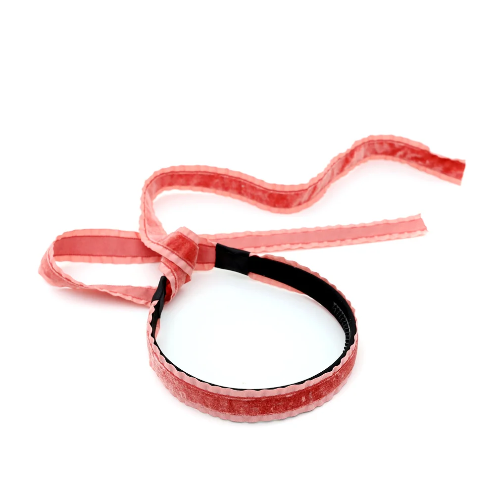 Fashion New ruffle velvet Hair Accessories Hairband bow scruchy large clips girls Headband With Tie band