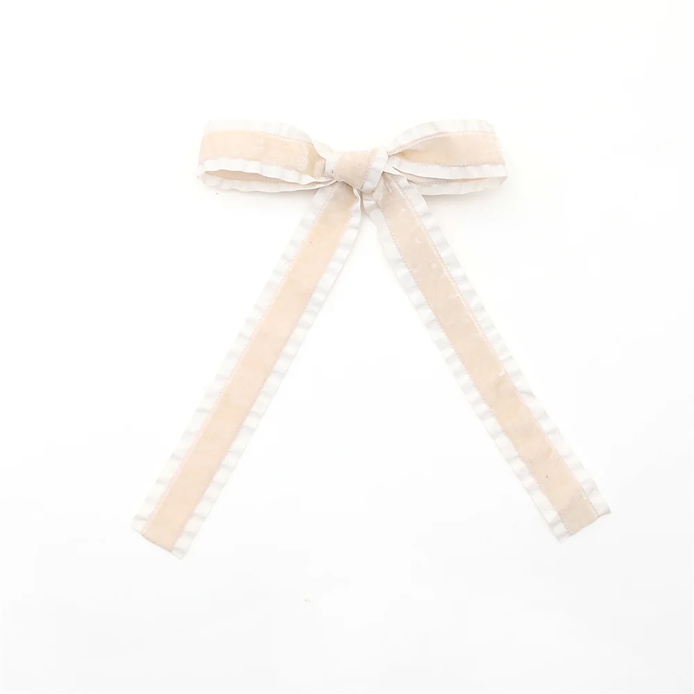Fashion New ruffle velvet Hair Accessories Hairband bow scruchy large clips girls Headband With Tie band