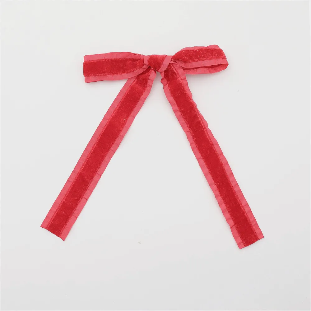 Fashion New ruffle velvet Hair Accessories Hairband bow scruchy large clips girls Headband With Tie band