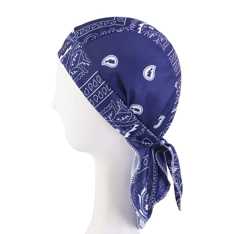 Unisex Women Men Bandana Hat Stretchy paisley Durag Print Breathable Chemo Turban Fashion Headwrap Headwear Pirate Head Scarf