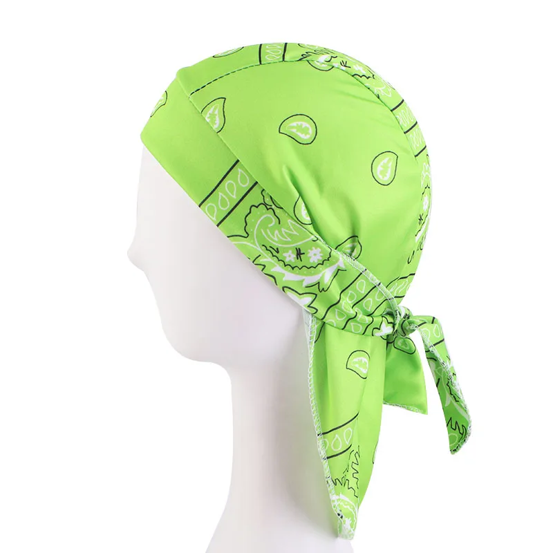 Unisex Women Men Bandana Hat Stretchy paisley Durag Print Breathable Chemo Turban Fashion Headwrap Headwear Pirate Head Scarf