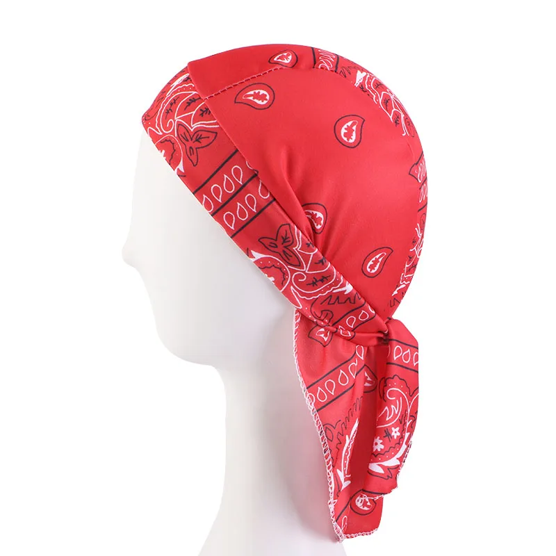 Unisex Women Men Bandana Hat Stretchy paisley Durag Print Breathable Chemo Turban Fashion Headwrap Headwear Pirate Head Scarf