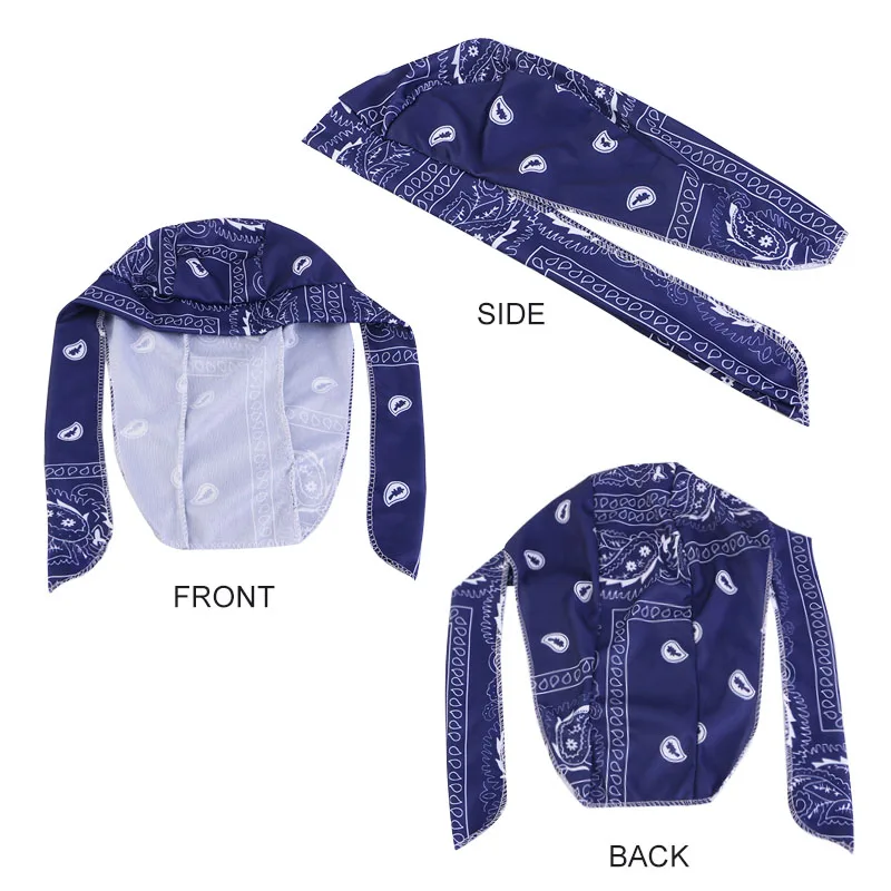 Unisex Women Men Bandana Hat Stretchy paisley Durag Print Breathable Chemo Turban Fashion Headwrap Headwear Pirate Head Scarf