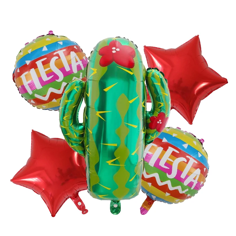 5pcs Hat Fiesta Foil balloons Mexico avocado balloon for Happy Birthday Baby Shower Fiesta Party Decorations cactus globos