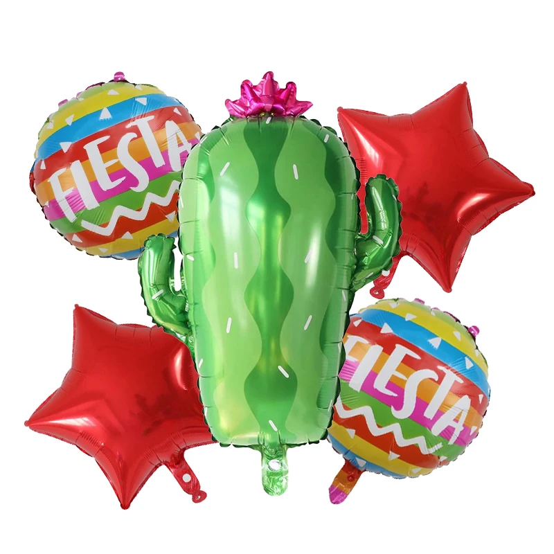 5pcs Hat Fiesta Foil balloons Mexico avocado balloon for Happy Birthday Baby Shower Fiesta Party Decorations cactus globos