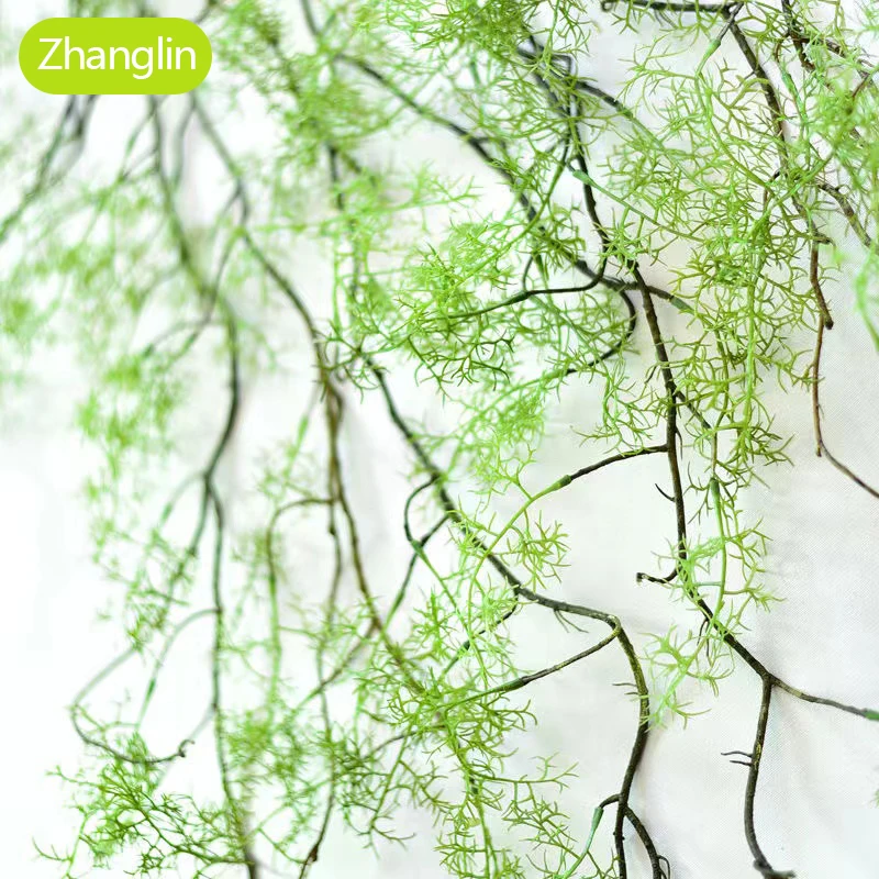 140 cm Artificial Plant Black Bone Mango Vine 1 Piece 5 Branches Home Wall Hanging Ivy Green Fake Flower Plant Pine Needles New