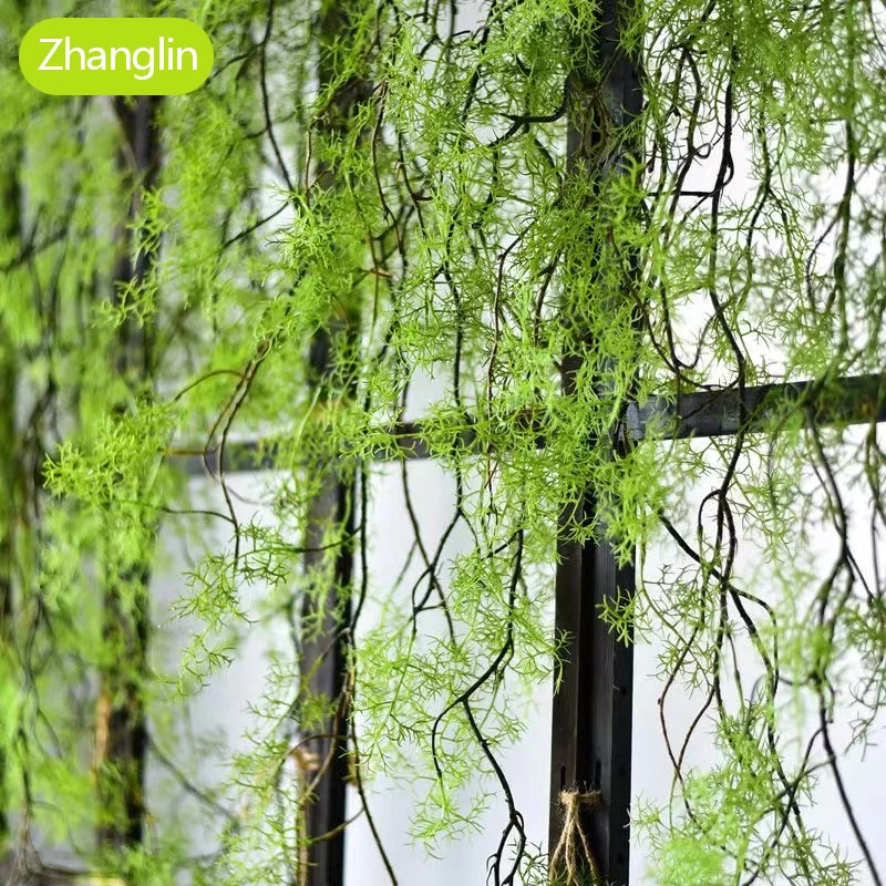 140 cm Artificial Plant Black Bone Mango Vine 1 Piece 5 Branches Home Wall Hanging Ivy Green Fake Flower Plant Pine Needles New