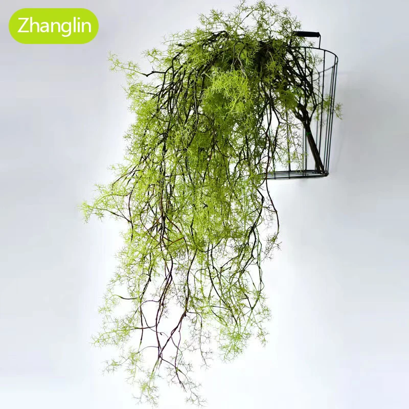 140 cm Artificial Plant Black Bone Mango Vine 1 Piece 5 Branches Home Wall Hanging Ivy Green Fake Flower Plant Pine Needles New