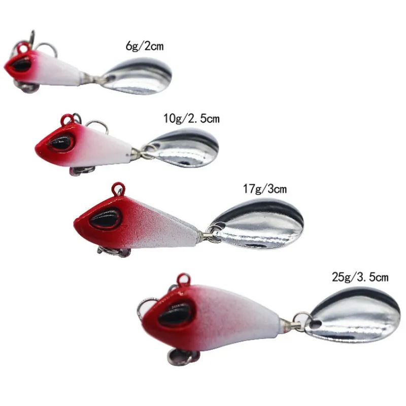 ZWICKE 1pcs Metal Mini VIB with Spoon Fishing Lure Winter Fishing Tackle Crankbait Vibration Spinner Sinking Bait 6g10g17g25g