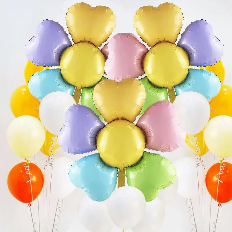 New Daisy Aluminum Film Balloon Colorful Smiling Face Bee Five Petal Flower Horse Caron Sun Flower Birthday Party Picnic Camping