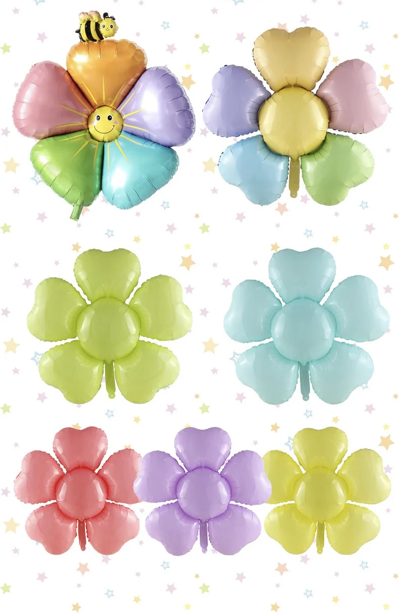 New Daisy Aluminum Film Balloon Colorful Smiling Face Bee Five Petal Flower Horse Caron Sun Flower Birthday Party Picnic Camping
