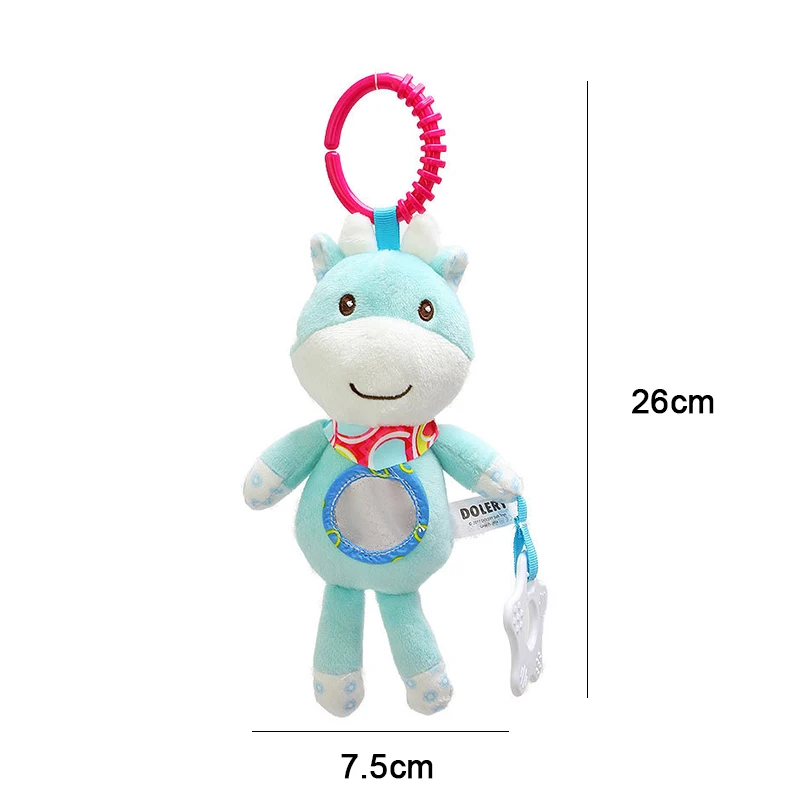 Soft Animal Handbells Rattles Butterfly Rabbit Duck Plush Infant Baby Development Handle Toys Hot Selling WIth Teether Baby Toy
