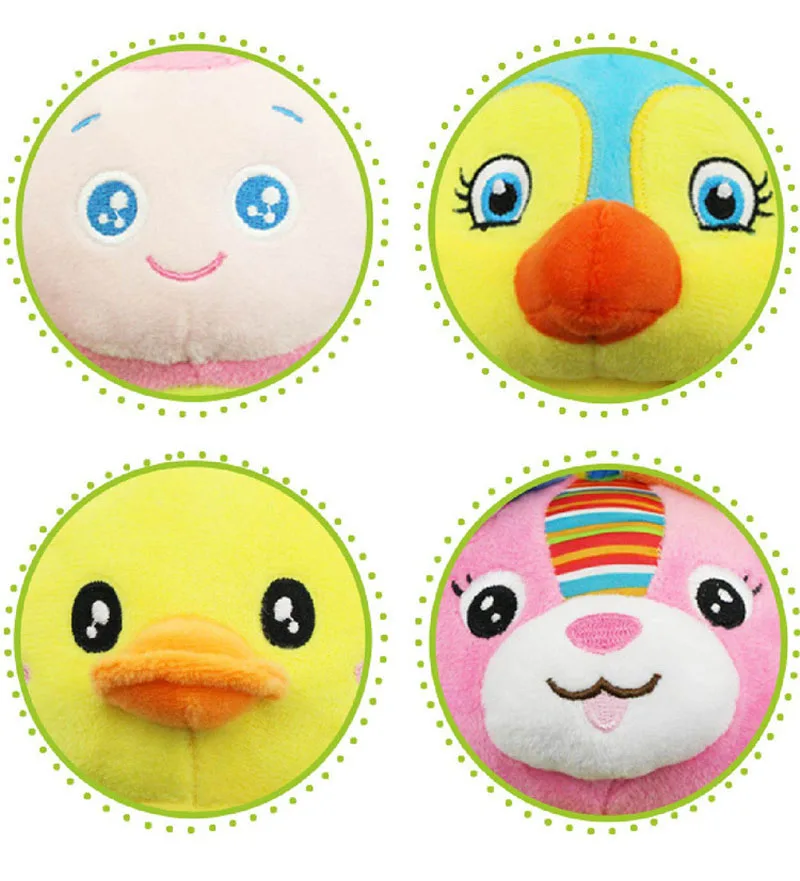 Soft Animal Handbells Rattles Butterfly Rabbit Duck Plush Infant Baby Development Handle Toys Hot Selling WIth Teether Baby Toy