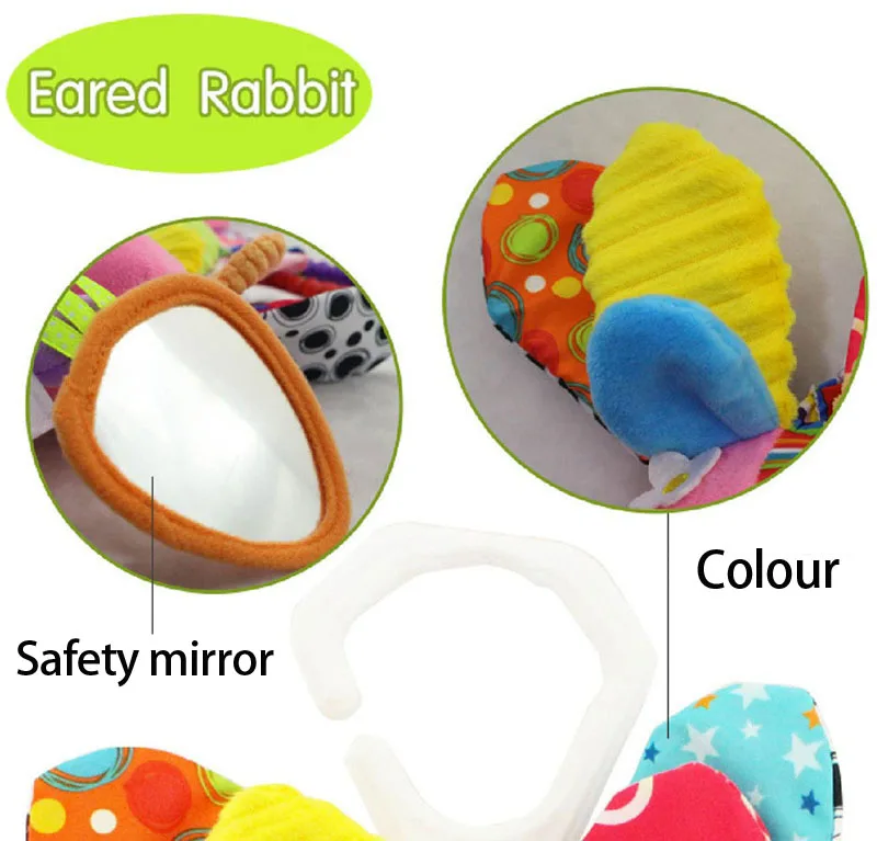 Soft Animal Handbells Rattles Butterfly Rabbit Duck Plush Infant Baby Development Handle Toys Hot Selling WIth Teether Baby Toy