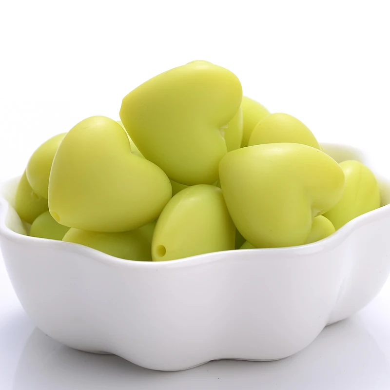 10Pcs 18x20mm Baby Food Grade Teether Beads Peach Heart Silicone Beads for DIY Eco-friendly Pacifier Clips Chain Beacelet