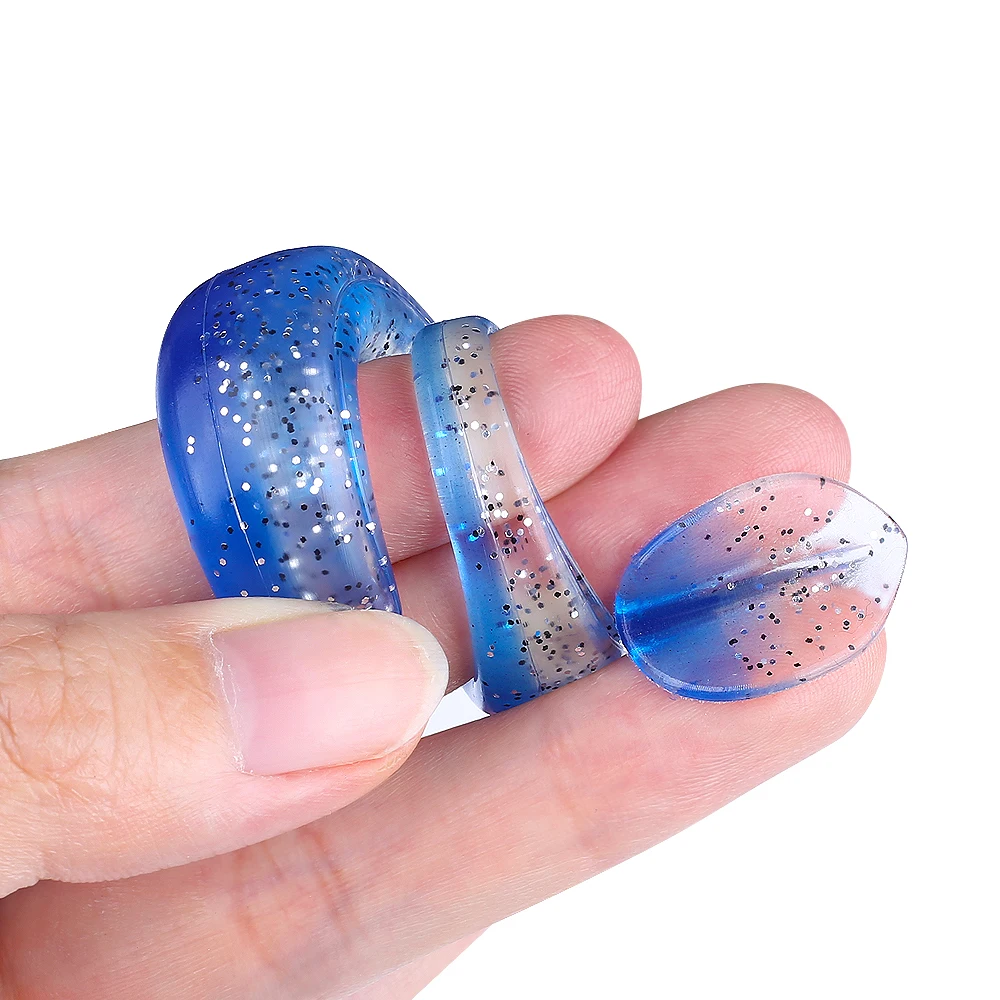 QXO 50 Pcs/Lot Swimbait Soft Lure Silicone Bait Shad Wobbler Sea Worm Streamer 7/10/13cm Silicone Lure Spinnerbait Accessories