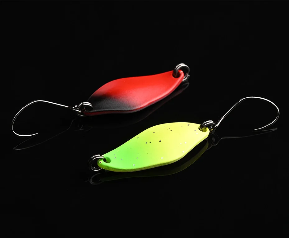 ALLBLUE Trout Lure 2.4g 27mm Metal Brass Copper Colorful Fishing Mini Spoon Bait Freshwater Stream Tackle for Chub Perch Salmon