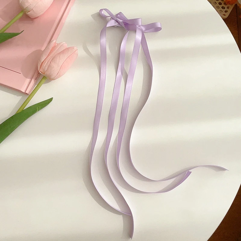 2Pcs Fashion Long Ribbons Braided Bows Hair Clips Hairpins For Women Girls Ponytails Holder Cute Headwear Hair Accessories